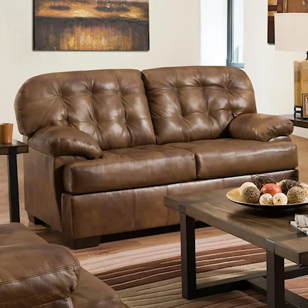 Casual Loveseat with Tufted Back